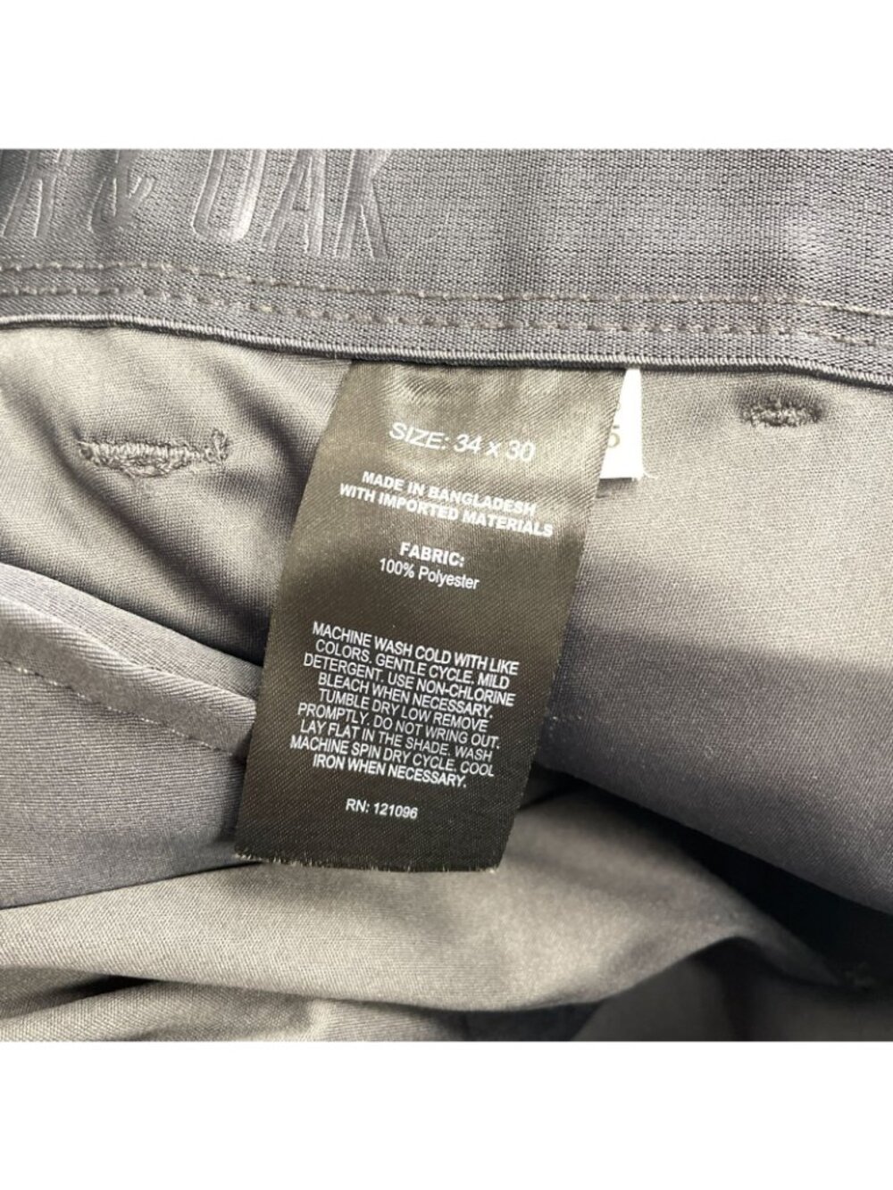 Copper & Oak Men's Size 34x30 Gray Polyester Tech Pants Cargo N1355 - Picture 7 of 10
